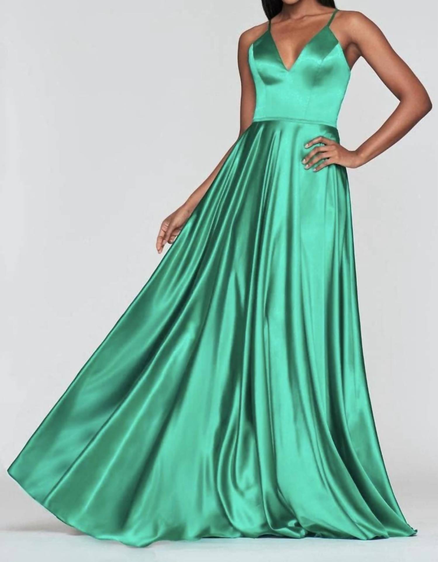Faviana - Lace Up Back Prom Maxi Dress