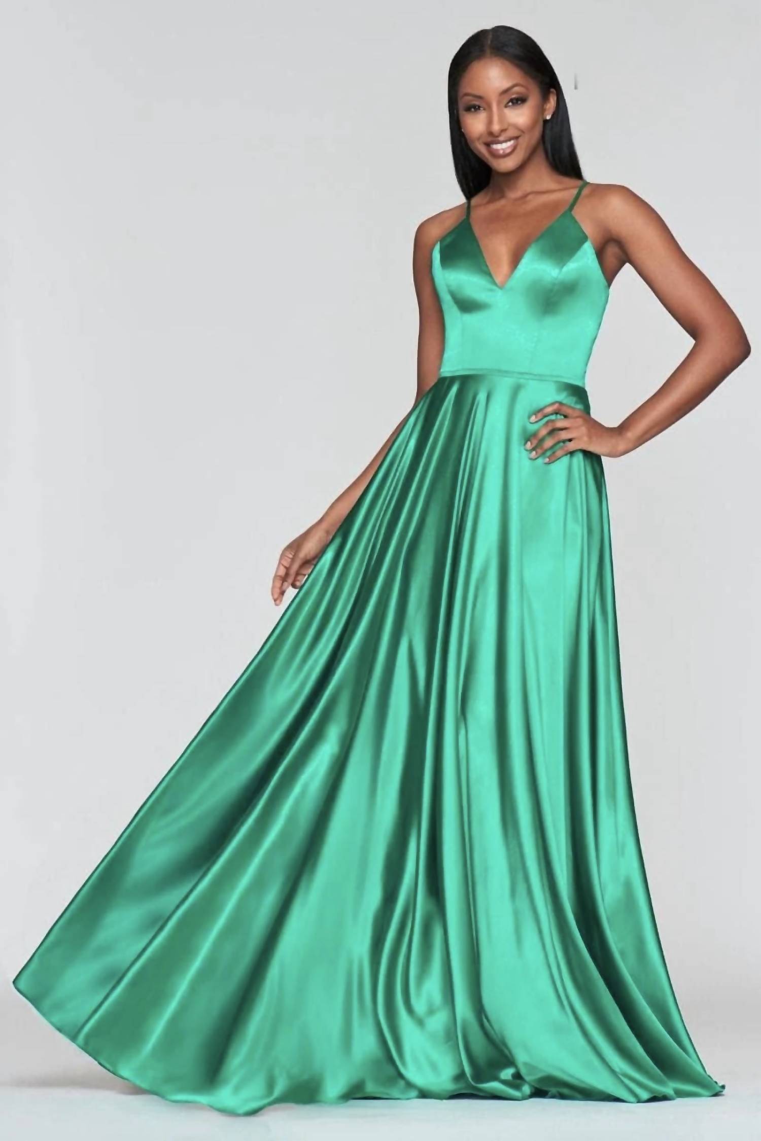Faviana - Lace Up Back Prom Maxi Dress