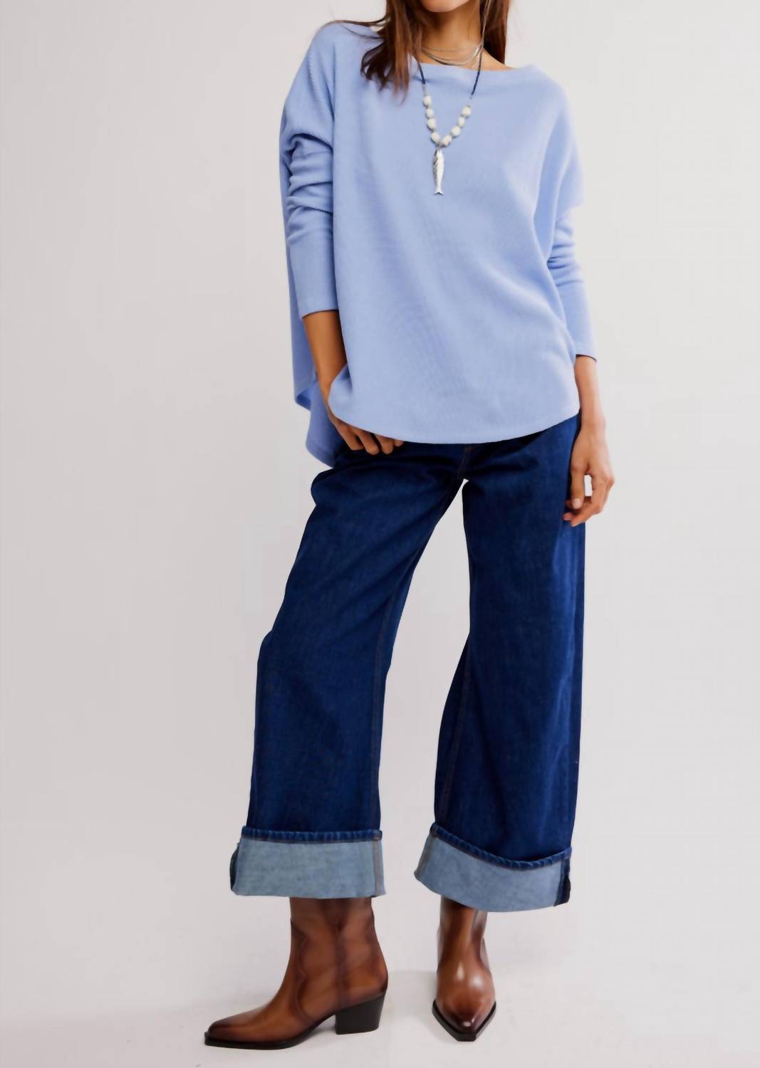 Free People - Latte Blues Thermal Top