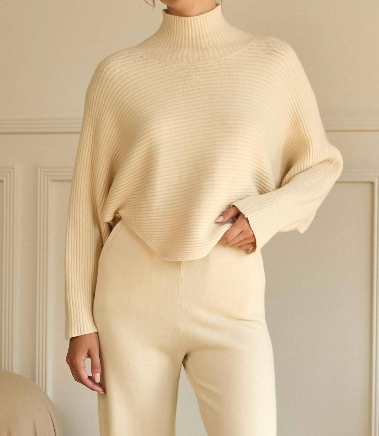 Skies Are Blue - Carrie Cozy Funnel Neck Swing Sweater