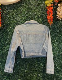 Saints & Hearts - Women's Western Denim Jacket With Rhinestone Fringe
