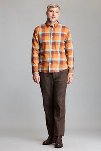 Billy Reid Bold Plaid Tuscumbia Button Down Shirt in orange - men's shirt