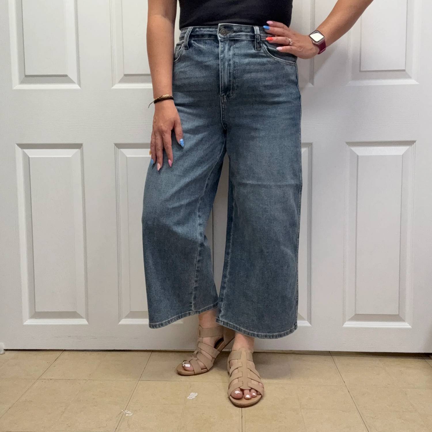 Judy Blue - High Waisted Dottie Wide Crop Jeans