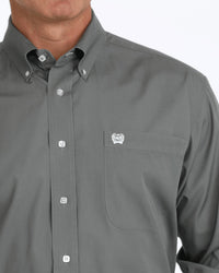 CINCH Classic Fit Button Down Western Shirt in grey - men's shirt - alternate view