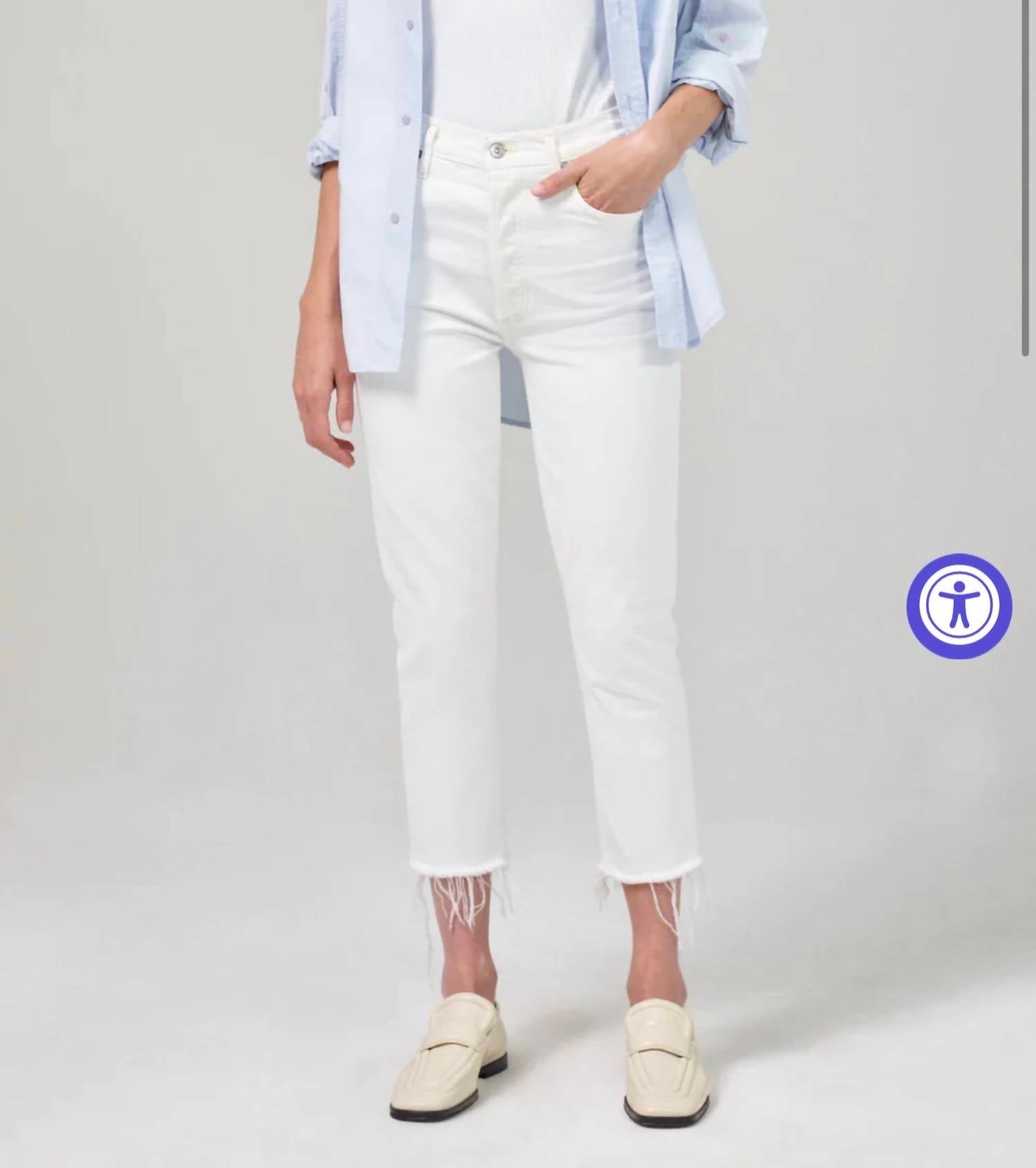Citizens of Humanity Charlotte Crop High Rise Straight Jeans in aspen - women's jeans