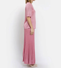 Maison Lurex Women's Gala Lures Short Sleeve Top in malabar rose - women's t-shirt - alternate view