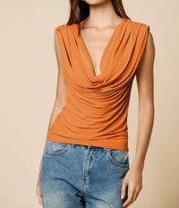 Lalavon - Cowl Neck Sleeveless Top