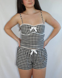 Sky To Moon - Gingham Lounge Top