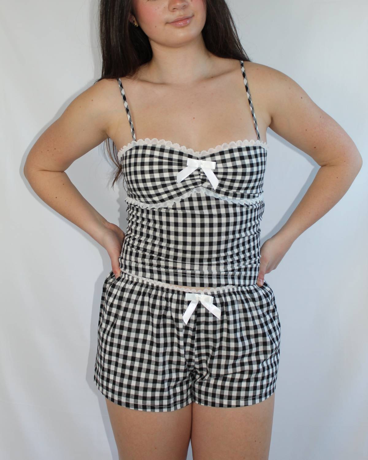 Sky To Moon - Gingham Lounge Top