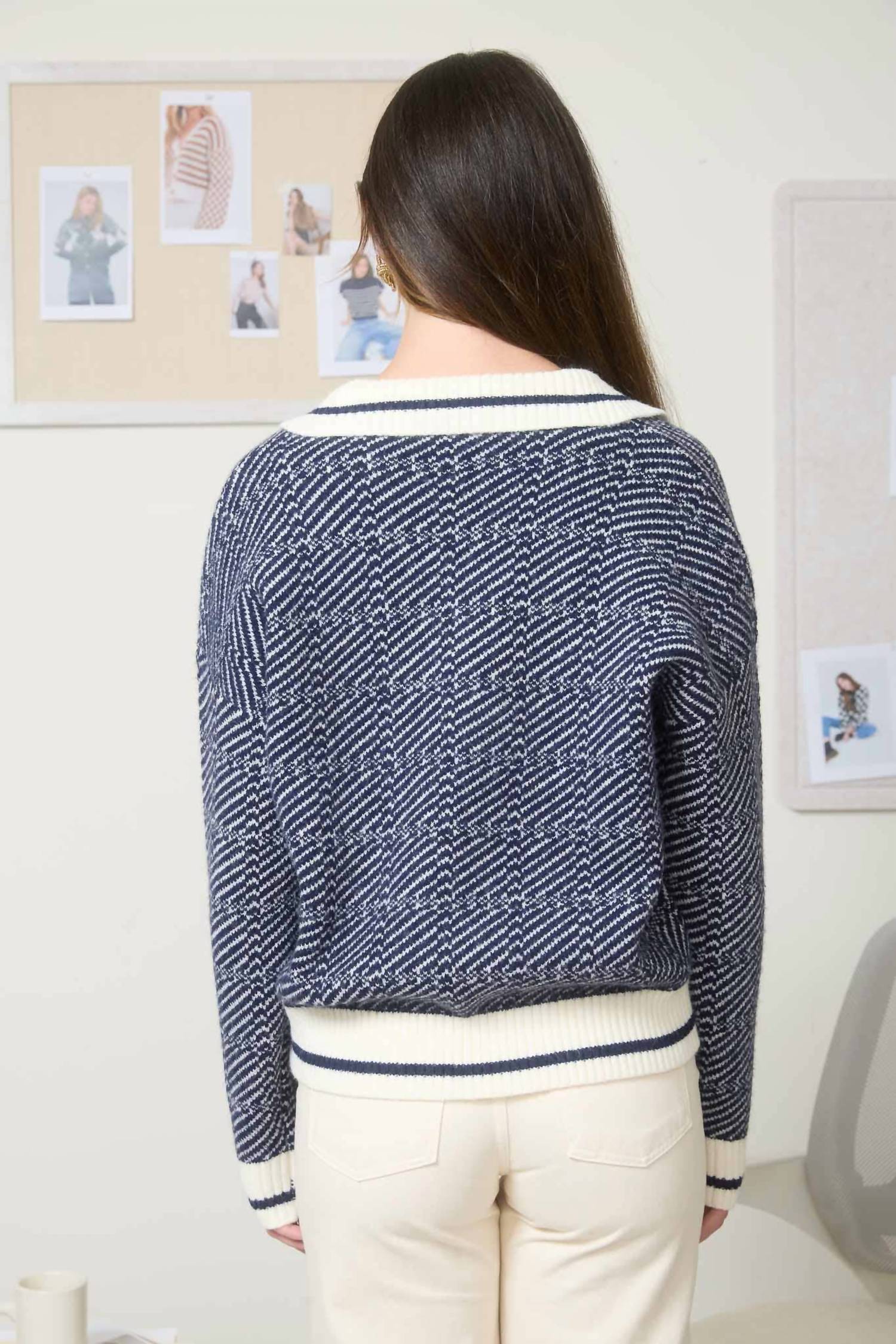 Blu Pepper - Geo Stripe Pullover Sweater