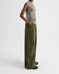 TWP New Didi Wide Leg Pant in military green - women's pants - alternate view