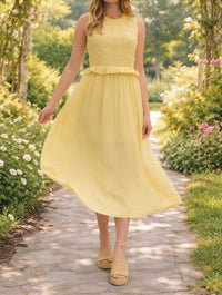 Entro - Smocked Waist Midi Dress