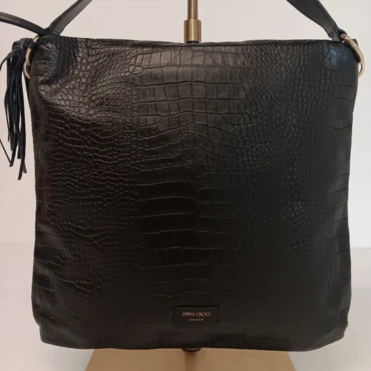 Jimmy Choo - Women's Croc-embossed Leather Soft Hobo Bag