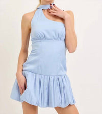 Lena - Bow Detailed Bubble Hem Mini Dress