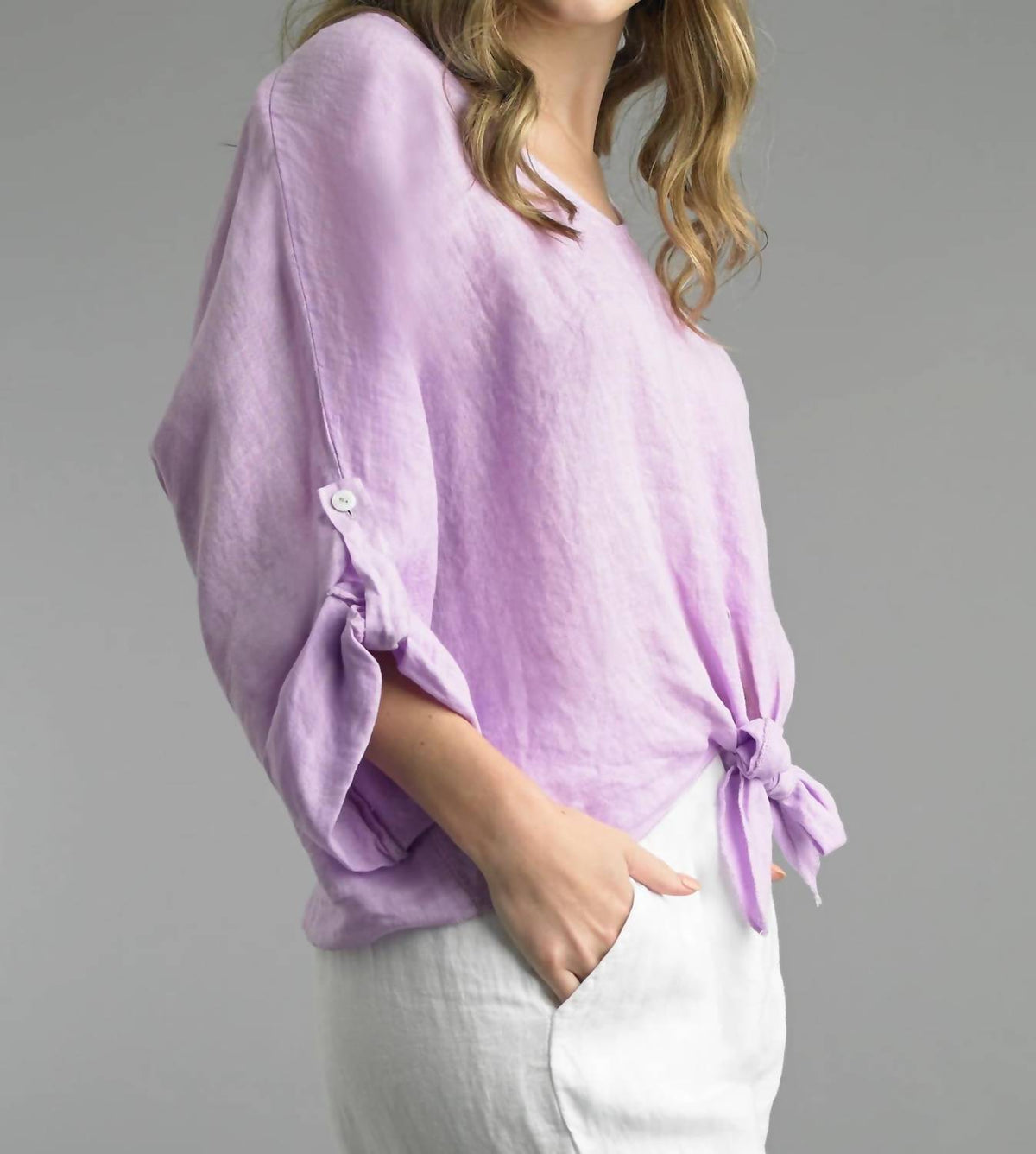Tempo Paris - Linen Tie Front Top