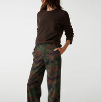 Michael Stars Maxine Convertible Straight Leg Pant in olive camo - women's pants - alternate view
