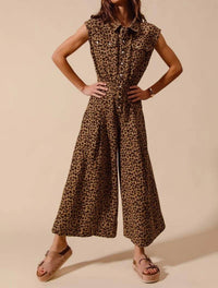 So Me - Wide Leg Twill Overalls Jumpsuit