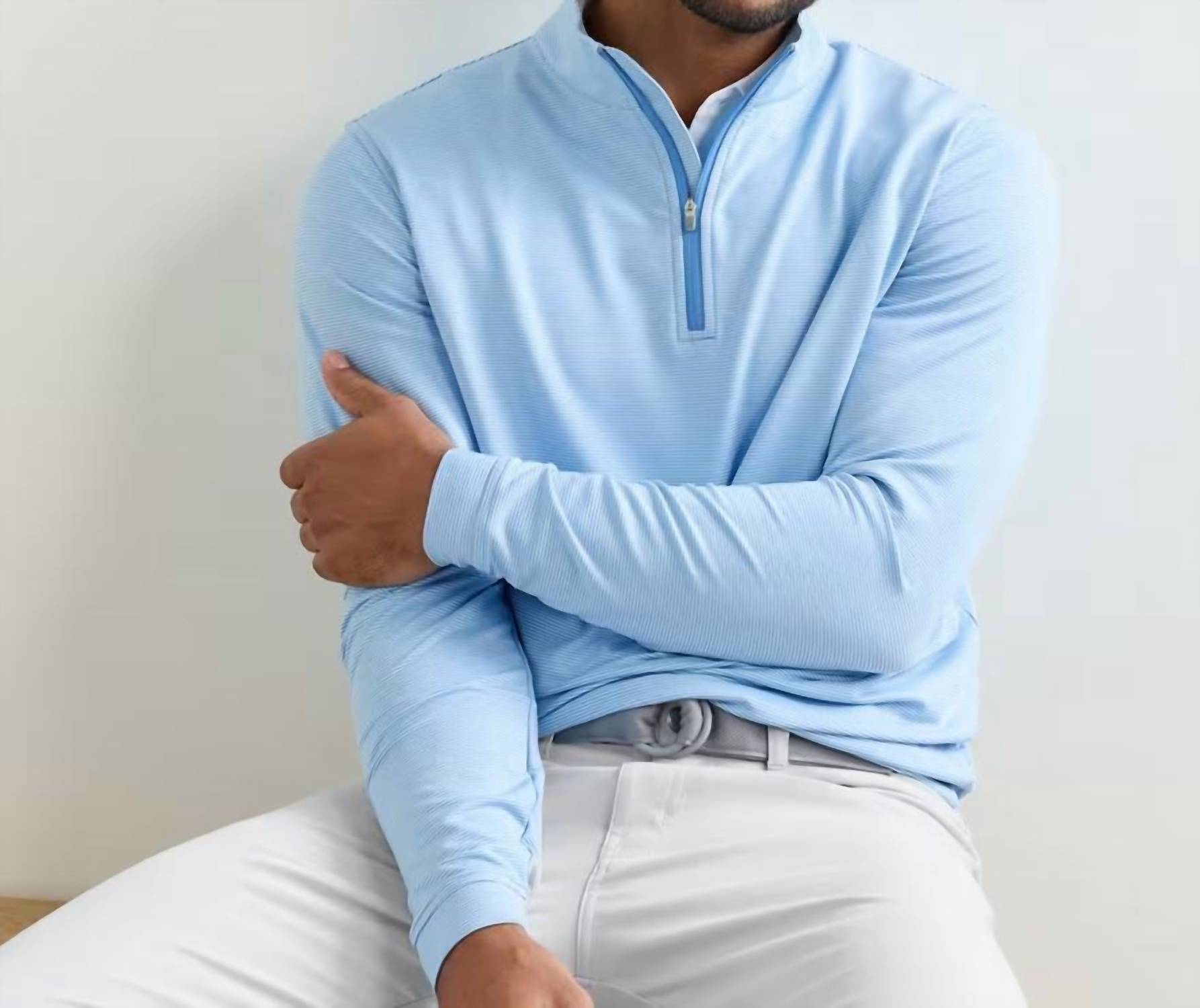 Peter Millar - Perth Sugar Stripe Performance Quarter-zip Sweater