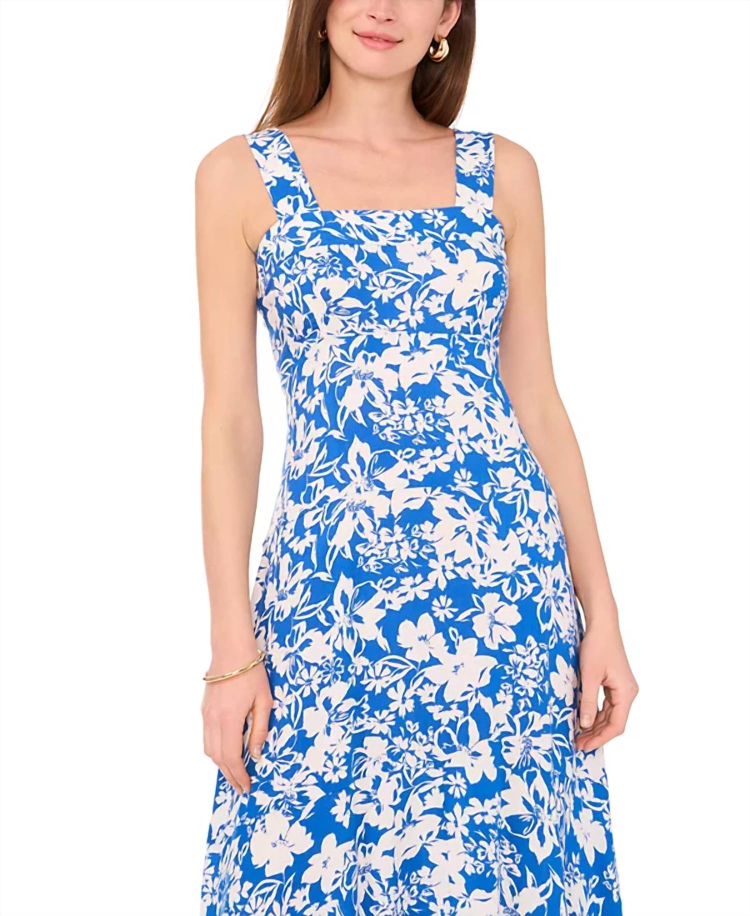 Vince Camuto - Floral Square Neckline Maxi Dress