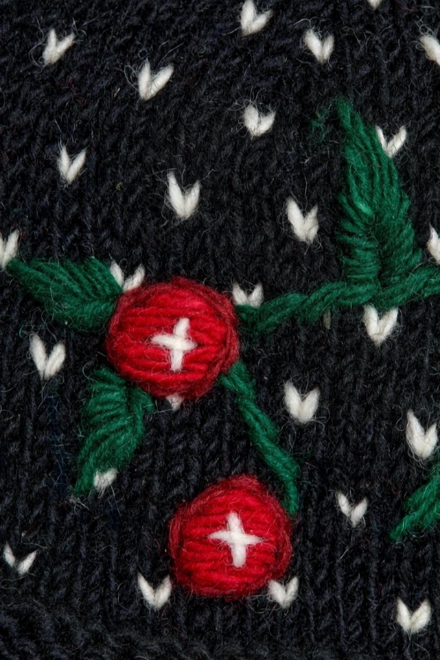 By Many Hands - Cherries Noir Knit Beanie