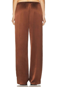 Enza Costa Bias Cut Satin Pant in nutmeg - women's pants - alternate view