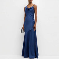 Sachin & Babi - Lucy Satin Cowl Neck Beaded Strap Gown