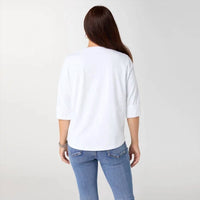 Coco + Carmen - Saylor Notch Neck Elbow Sleeve Top