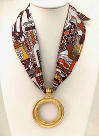 Knotty Bling - Women's Scarf Charm Necklace