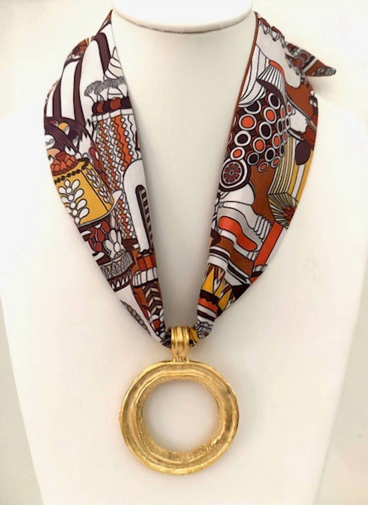 Knotty Bling - Women's Scarf Charm Necklace