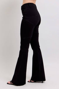 Judy Blue High Waist Star Seam Detail Flare Jeans in black - women's jeans - alternate view