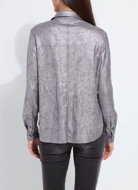 Lysse - Women's Connie Patent Foil Vegan Suede Shacket