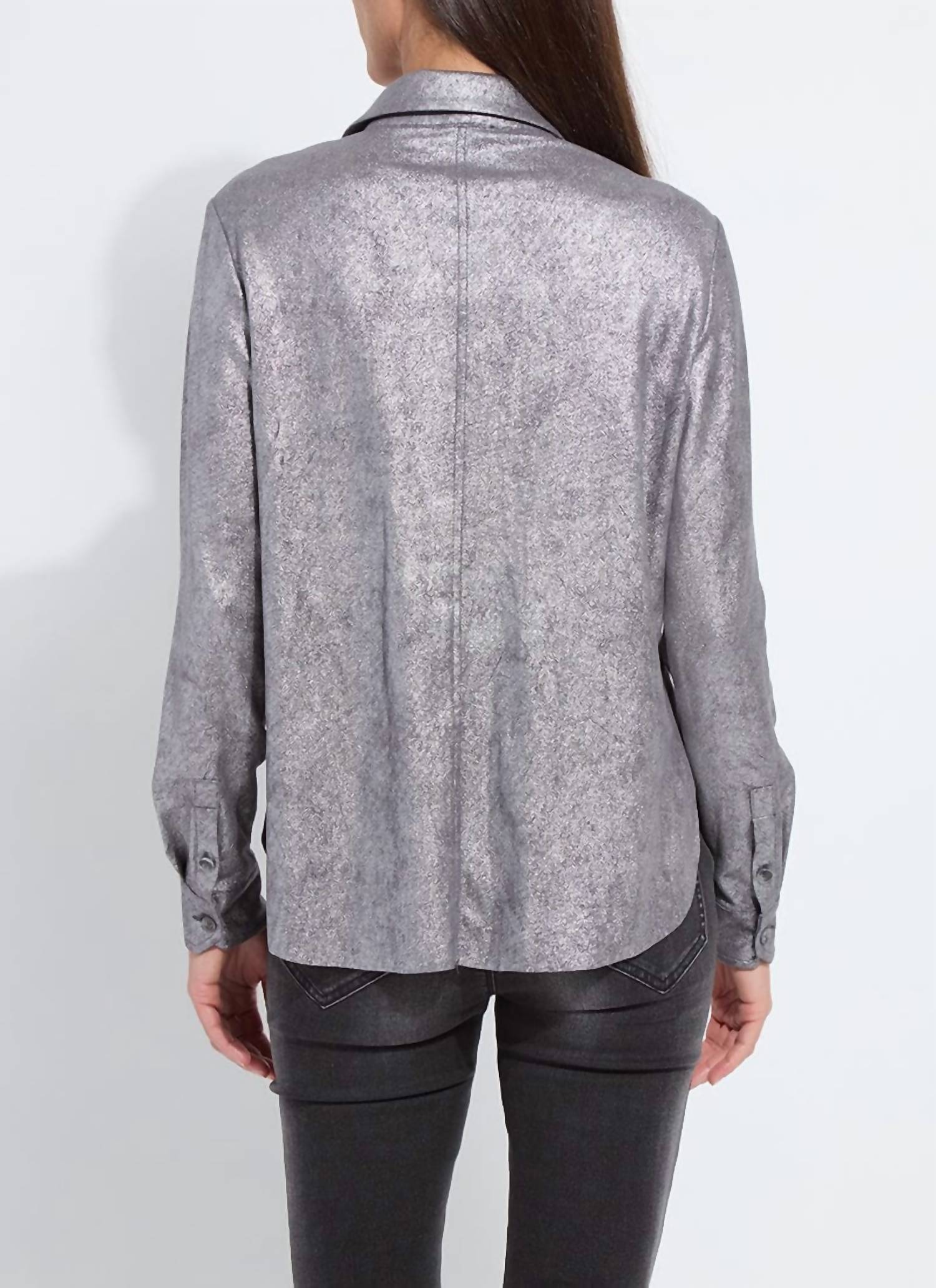 Lysse - Women's Connie Patent Foil Vegan Suede Shacket