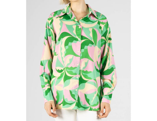 Before You Collection - Kaleidoscope Print Satin Button Up Shirt