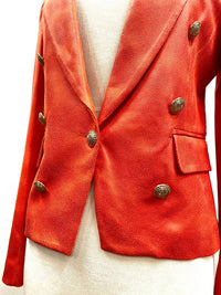 Oolala - Double Breasted Faux Suede Blazer
