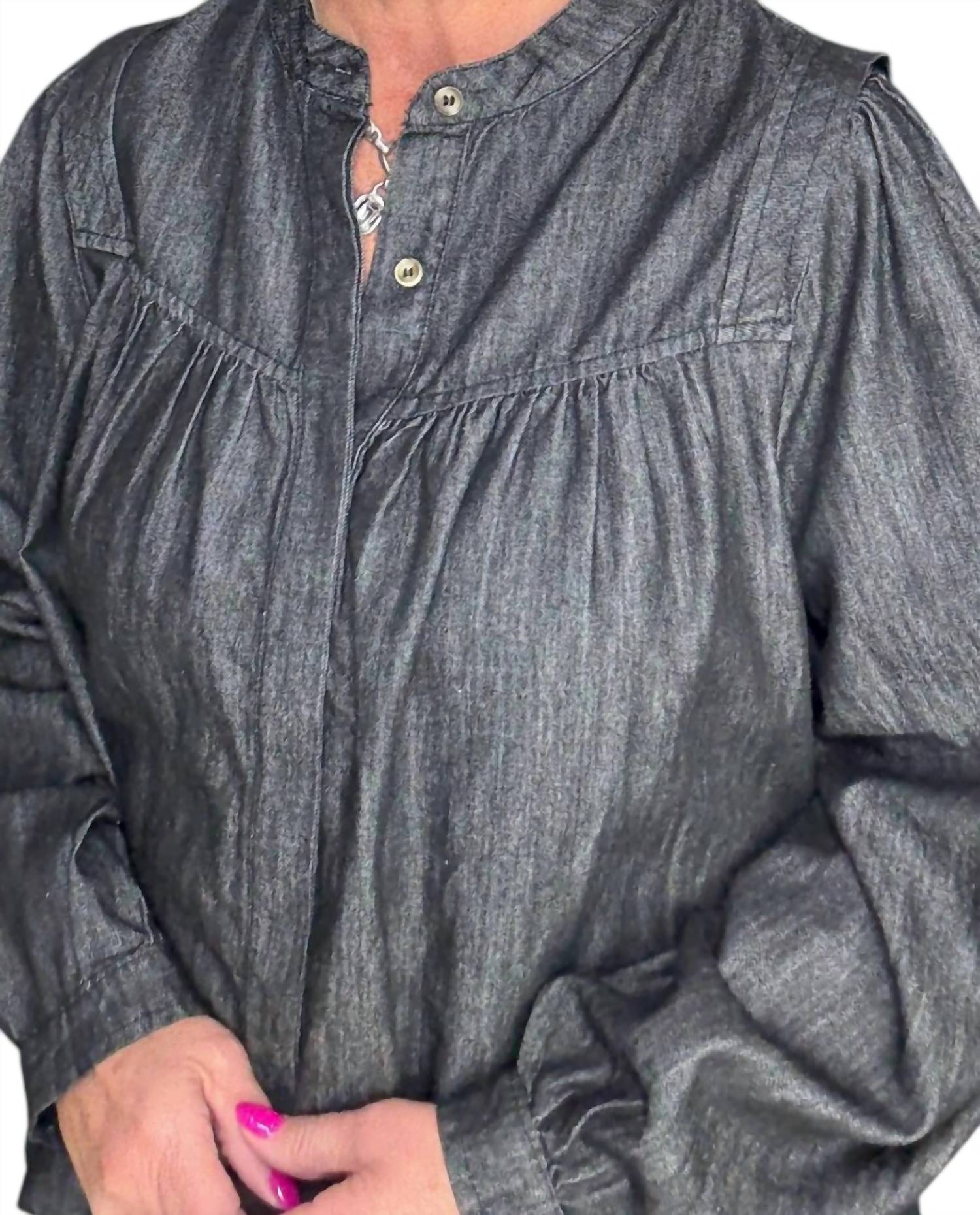 Entro - Denim Button-Up Top