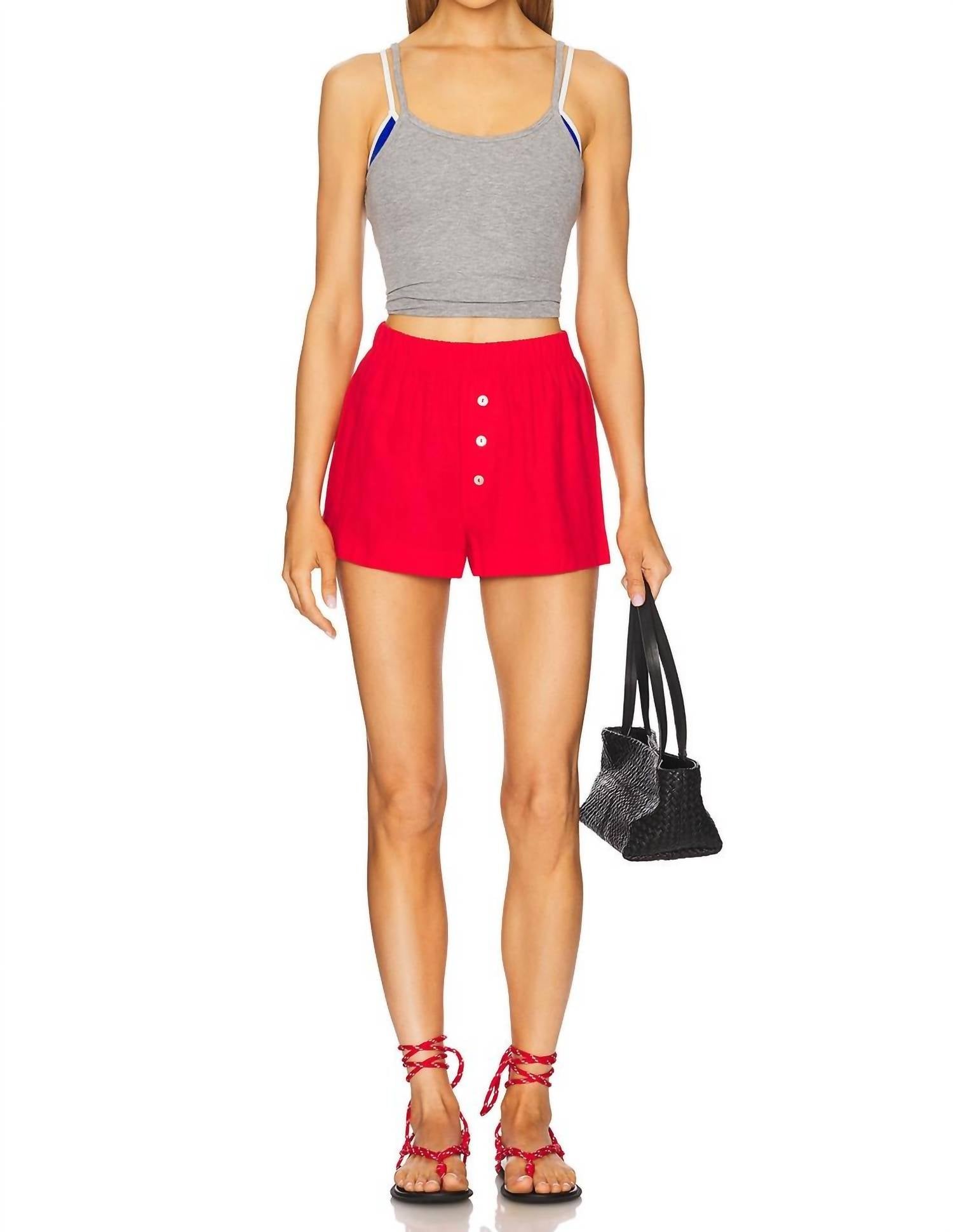 Show Me Your Mumu Max Boxer Shorts in red - women's shorts - view 4