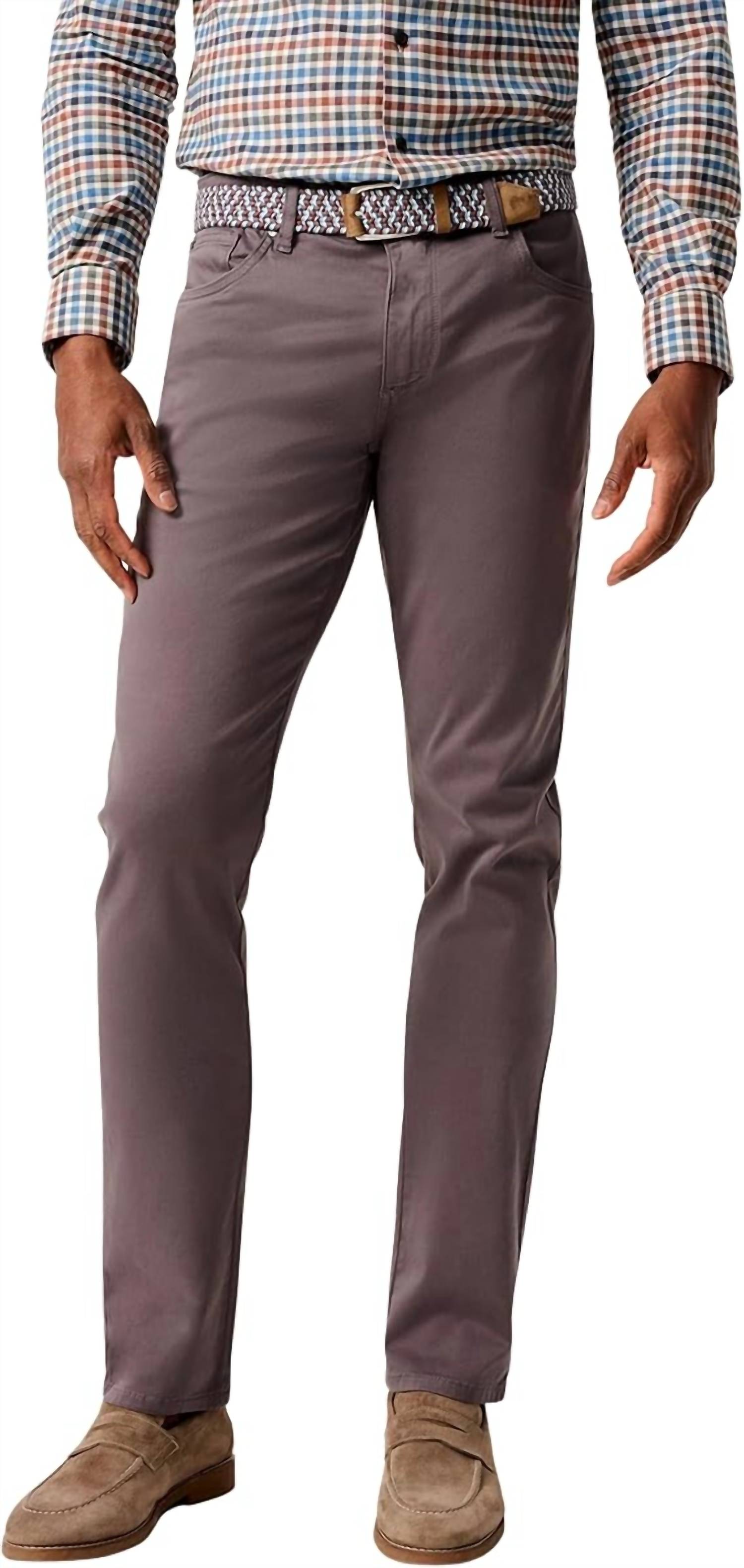 JOHNNIE-O Carmel Sateen 5 Pocket Pants in pewter - men's pants