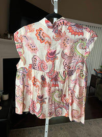 Thml - Women's Button down cap sleeve floral top