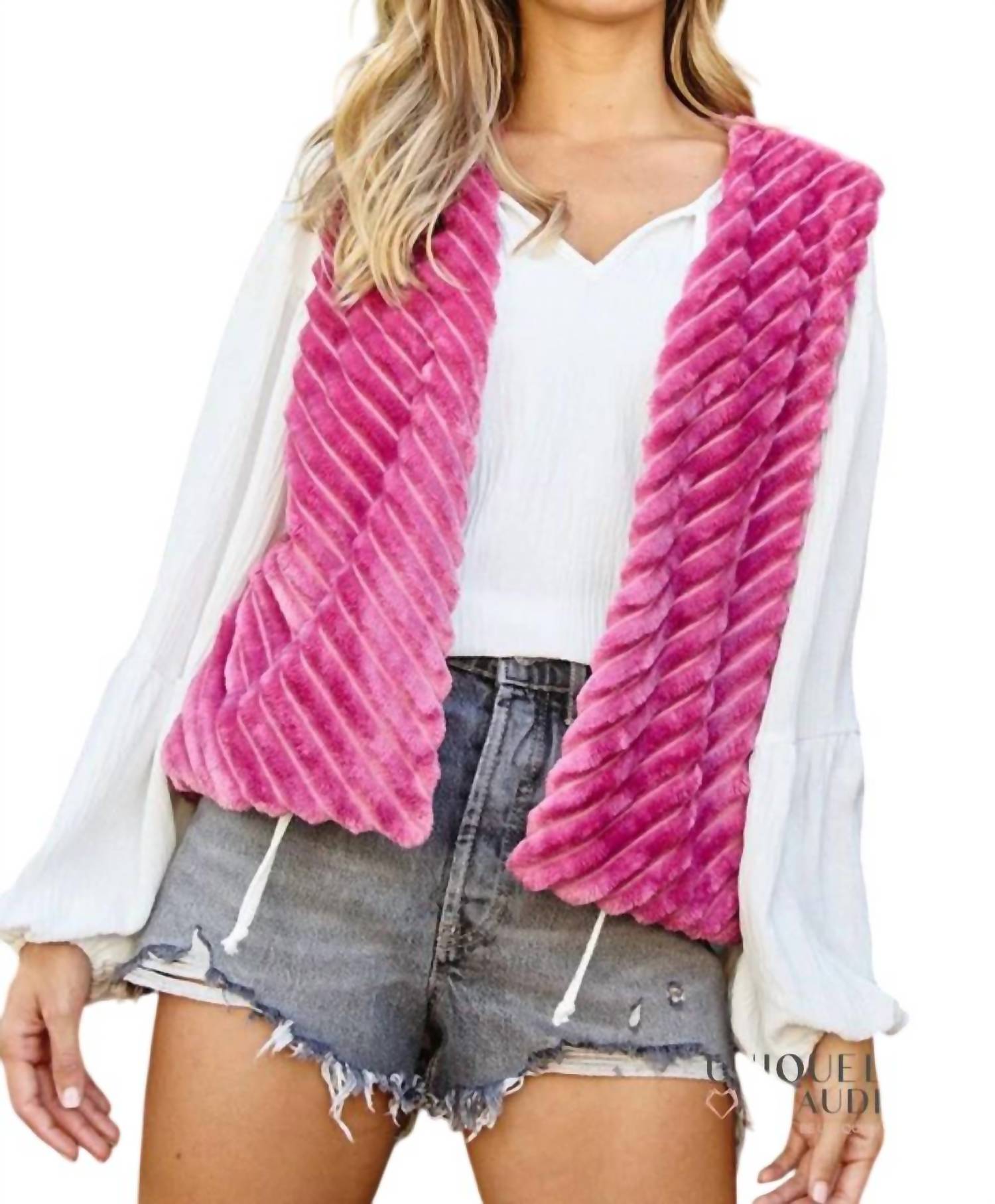 Ces Femme - Hannah Faux Fur & Velour Reversible Vest