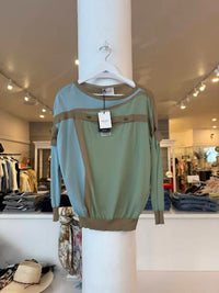 Oblique Creations Women's Knit Top in green multi - women's top