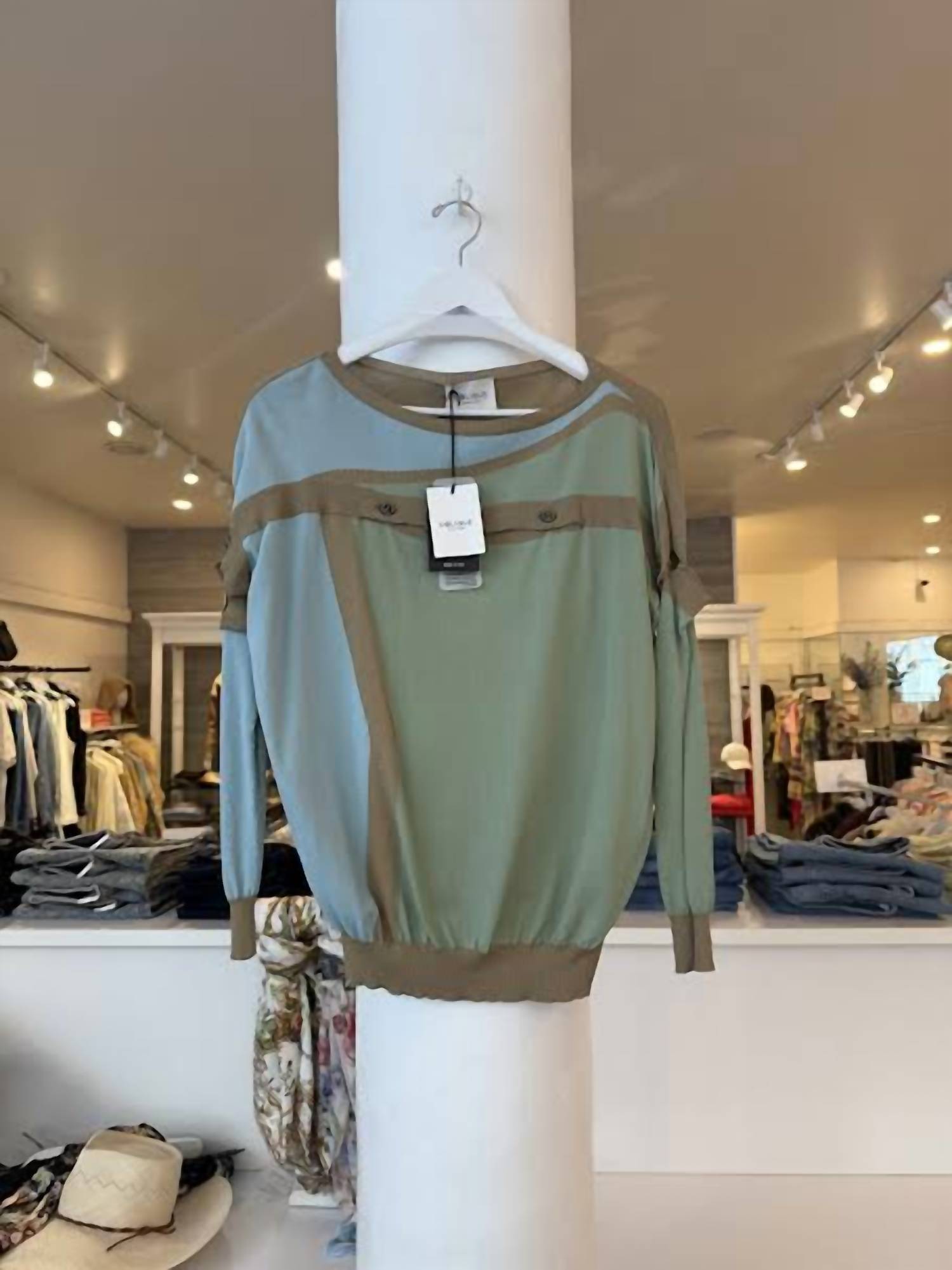 Oblique Creations Women's Knit Top in green multi - women's top