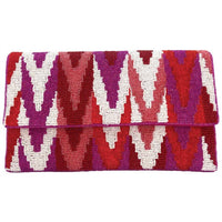 La Chic Designs - Women's Obsession Chevron Beaded Clutch