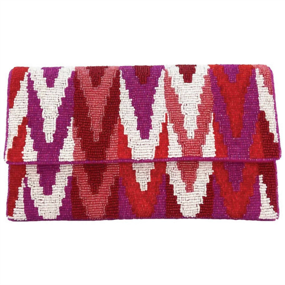 La Chic Designs - Women's Obsession Chevron Beaded Clutch
