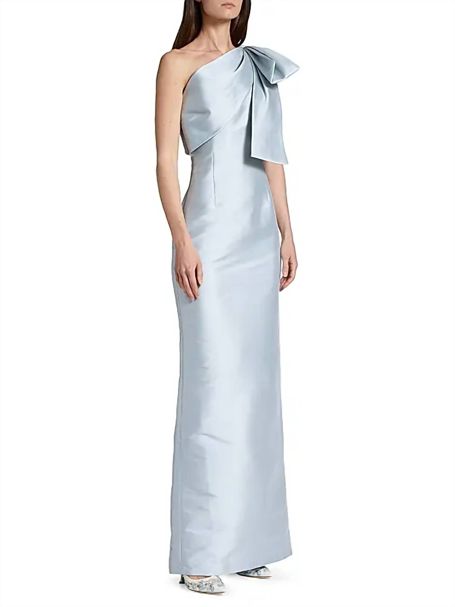 Sachin & Babi - Bonnie Satin One-shoulder Gown