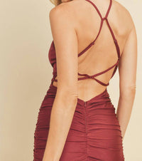 Dress Forum - Sleeveless Ruched Bodycon Mini Dress