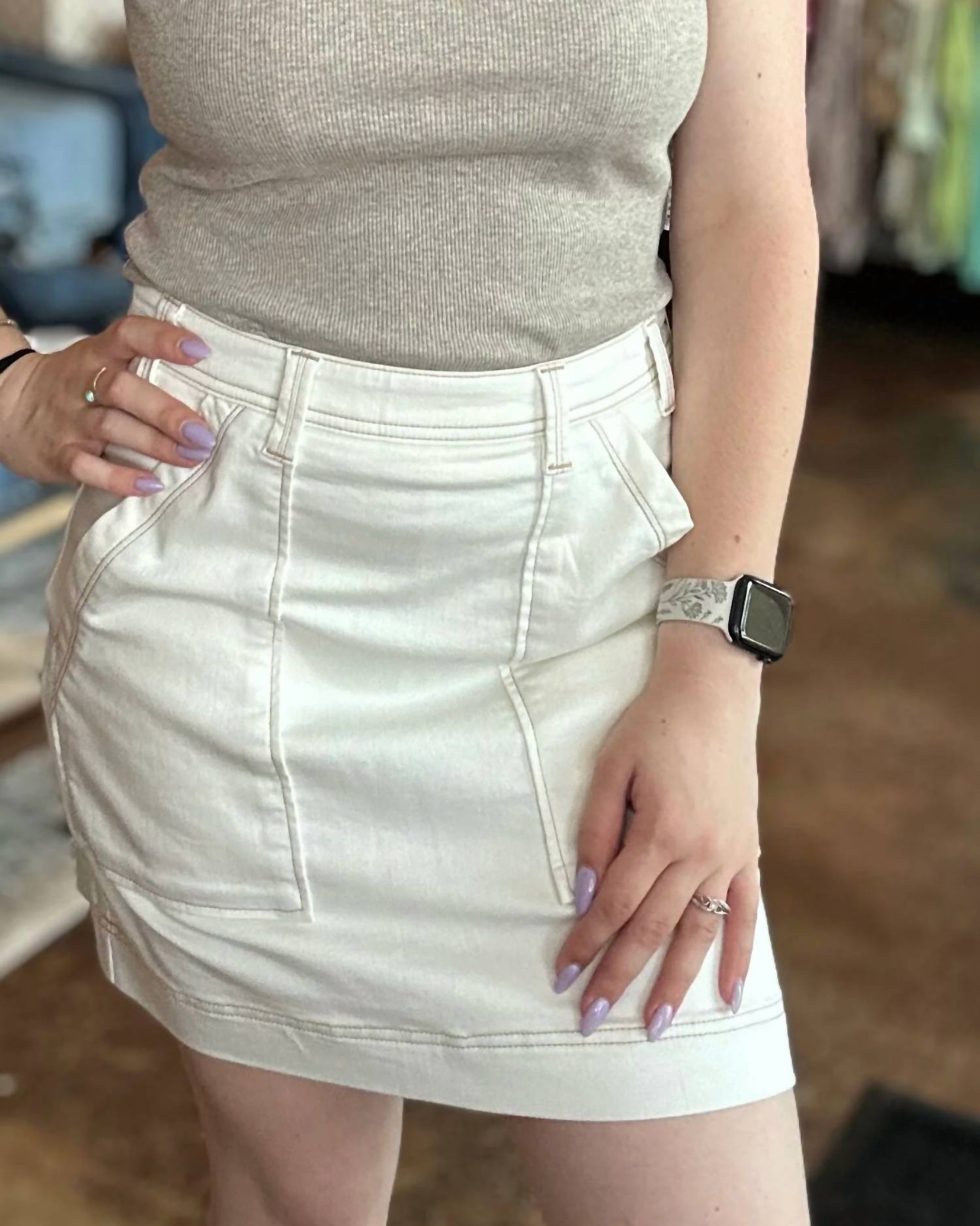 Tribal - Audrey Pull on Denim Skort