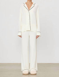 Eterne - Women's Long Sleeve Top and Pull-On Pants Pajama Set