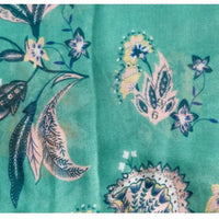FUNKY MONKEY Women's Cottage Floral Lightweight Tassel Scarf in turquoise yellow - women's scarf - view 4