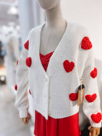 Blu Pepper - Puff Heart Cardigan