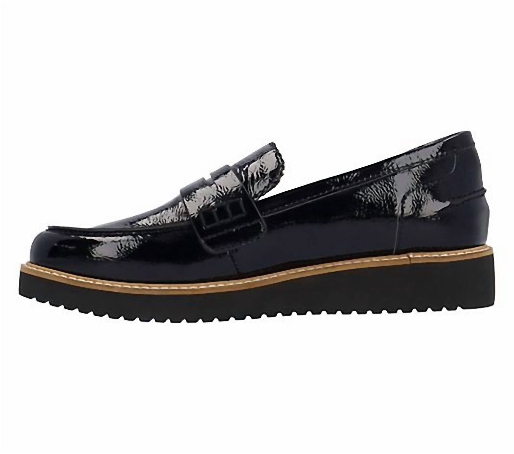 L'amour Des Pieds Women's Zyra Leather Loafers in black - women's flats - detail view